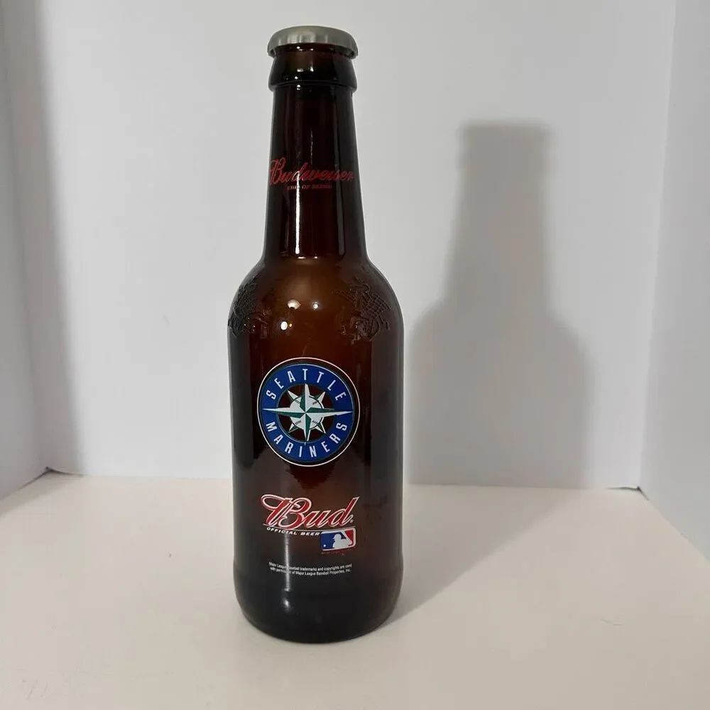 Budweiser Seattle Mariners 15” Glass Souvenir Bottle